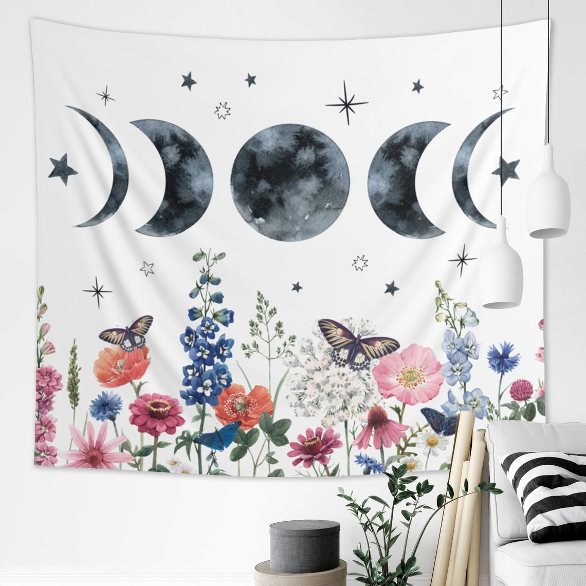 moon phases tapestry