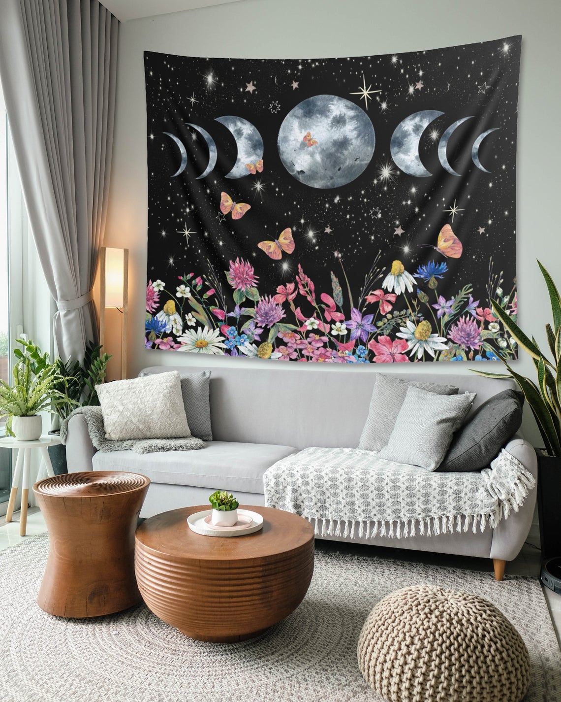 Floral moon 2024 tapestry