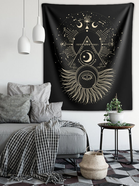 wiccan moon tapestry