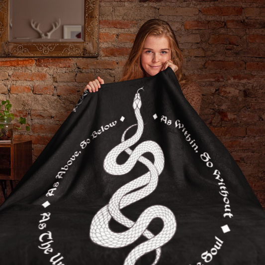 The Two Serpents Intertwined Blanket